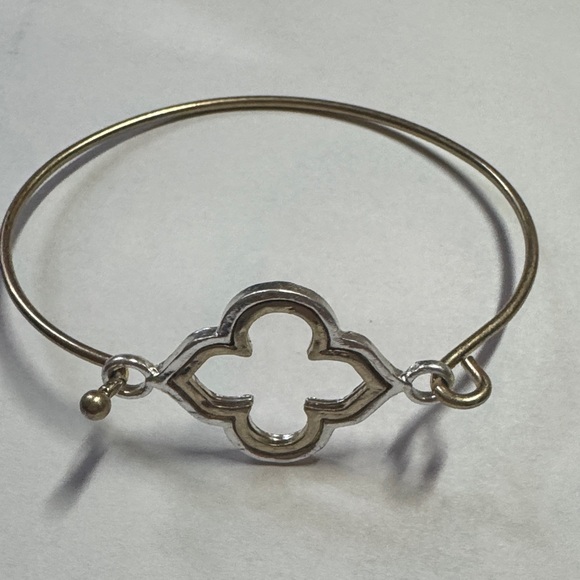 Silver and Gold Tone Bangle Bracelet - Picture 1 of 3